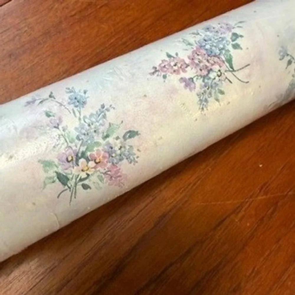 Vintage Floral Ready Pasted Vinyl Wallpaper 2 Rolls Cottagecore Shabby Chic DIY